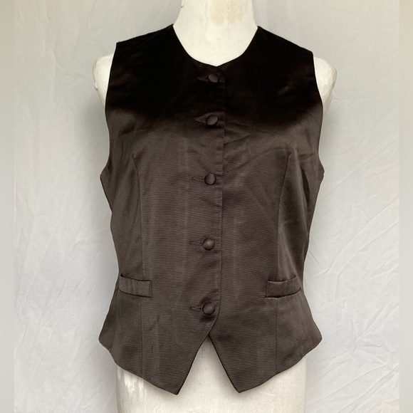 Doc & Amelia by cintas shiny black unisex vest - Picture 1 of 7